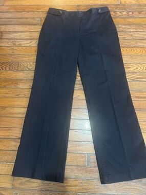Talbots Dark Brown Wide Leg Pants with Button Waist